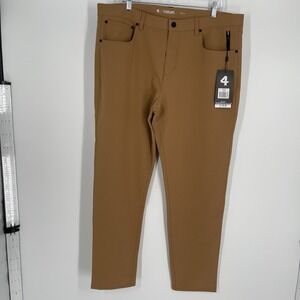 Fourlaps Traverse Pants Dark Khaki Athletic‎ Fit Performance Stretch Size 38x32